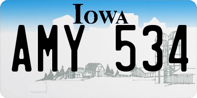 IA license plate AMY534