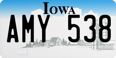 IA license plate AMY538