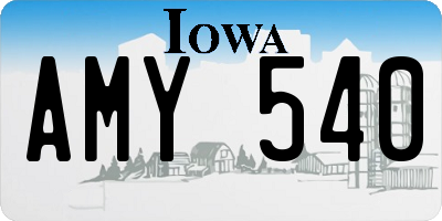IA license plate AMY540