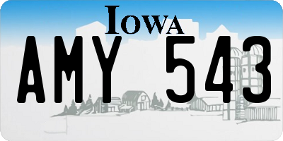 IA license plate AMY543