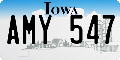 IA license plate AMY547