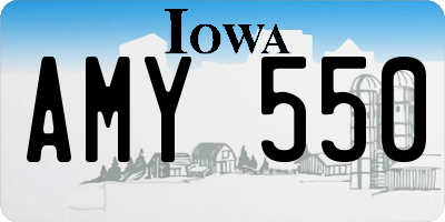 IA license plate AMY550