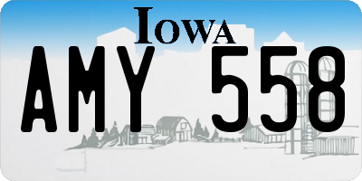IA license plate AMY558