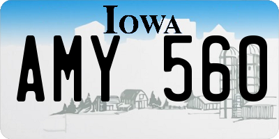IA license plate AMY560