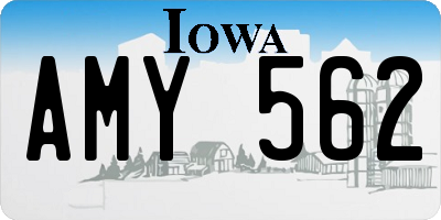 IA license plate AMY562