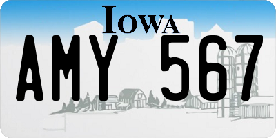 IA license plate AMY567