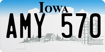 IA license plate AMY570