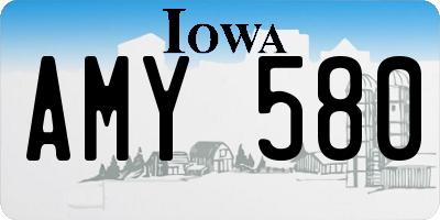 IA license plate AMY580