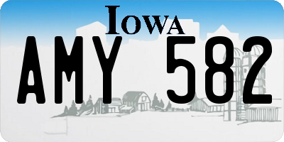 IA license plate AMY582