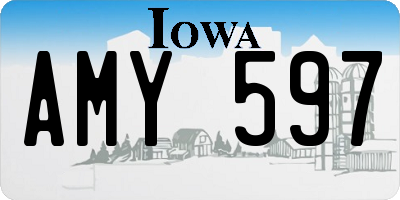 IA license plate AMY597