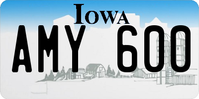 IA license plate AMY600
