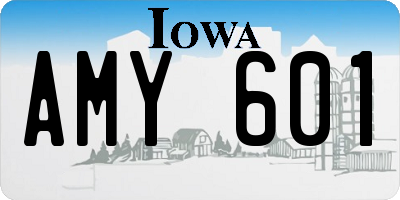 IA license plate AMY601