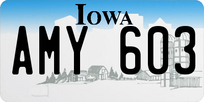 IA license plate AMY603