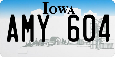 IA license plate AMY604