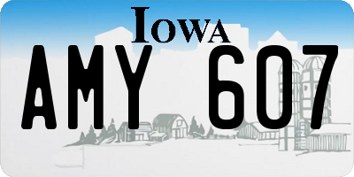 IA license plate AMY607