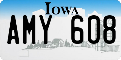 IA license plate AMY608