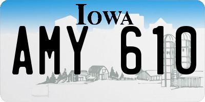 IA license plate AMY610