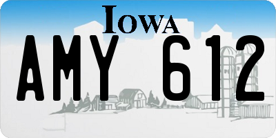 IA license plate AMY612