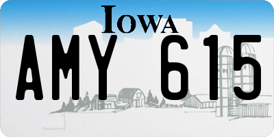 IA license plate AMY615