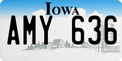 IA license plate AMY636