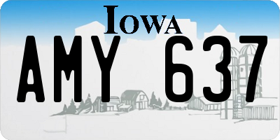 IA license plate AMY637