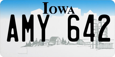 IA license plate AMY642