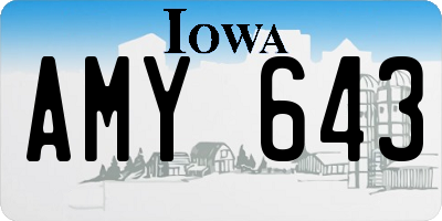 IA license plate AMY643