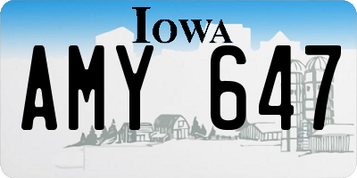IA license plate AMY647