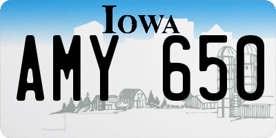 IA license plate AMY650