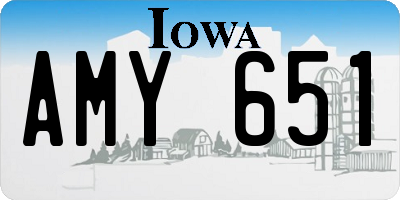 IA license plate AMY651