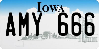 IA license plate AMY666