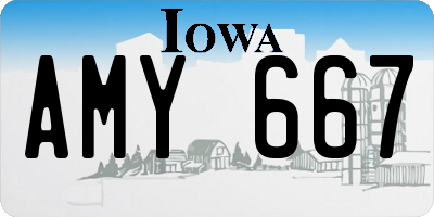 IA license plate AMY667
