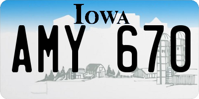 IA license plate AMY670