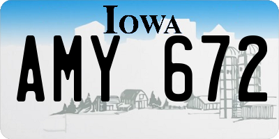 IA license plate AMY672