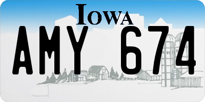 IA license plate AMY674