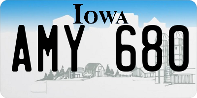 IA license plate AMY680
