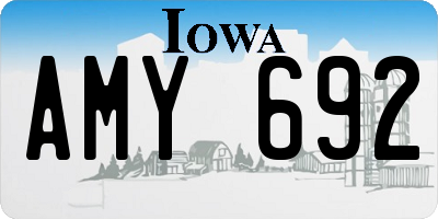 IA license plate AMY692