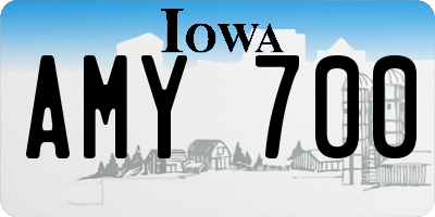 IA license plate AMY700