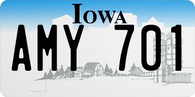 IA license plate AMY701
