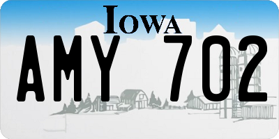 IA license plate AMY702
