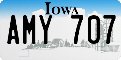 IA license plate AMY707