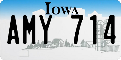 IA license plate AMY714
