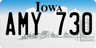 IA license plate AMY730