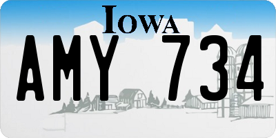 IA license plate AMY734
