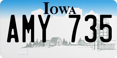 IA license plate AMY735
