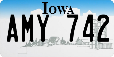 IA license plate AMY742