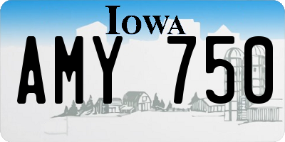 IA license plate AMY750