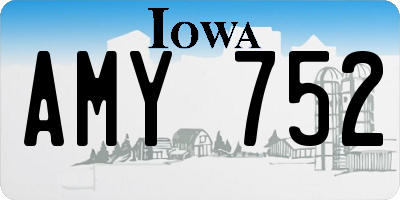 IA license plate AMY752