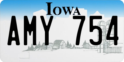 IA license plate AMY754