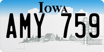 IA license plate AMY759